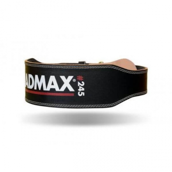 Пояс атлетический MFB-245 Full Leather Black, MadMax фото