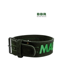 Пояс атлетический MFB-301 Full Leather Black Green, MadMax