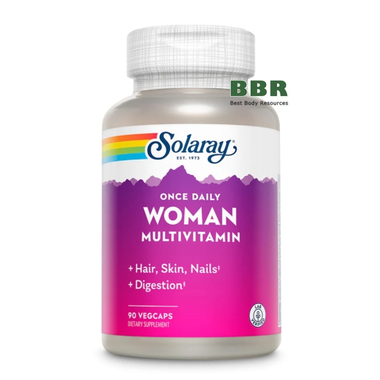 Once Daily Woman Multivitamin 90 Veg Caps, Solaray фото