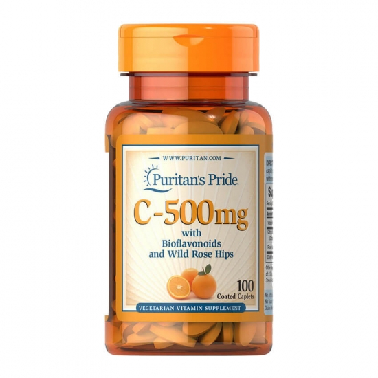 Vitamin C-500 mg with Bioflavonoids and Rose Hips (100 caplets) Puritan's Pride фото
