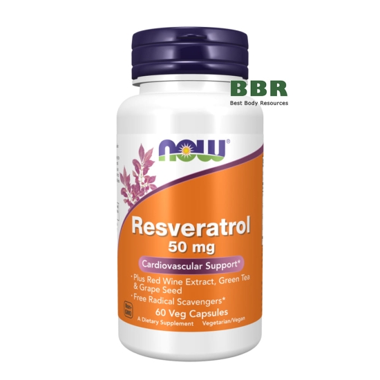 Resveratrol 50mg 60 Veg Caps, NOW Foods фото