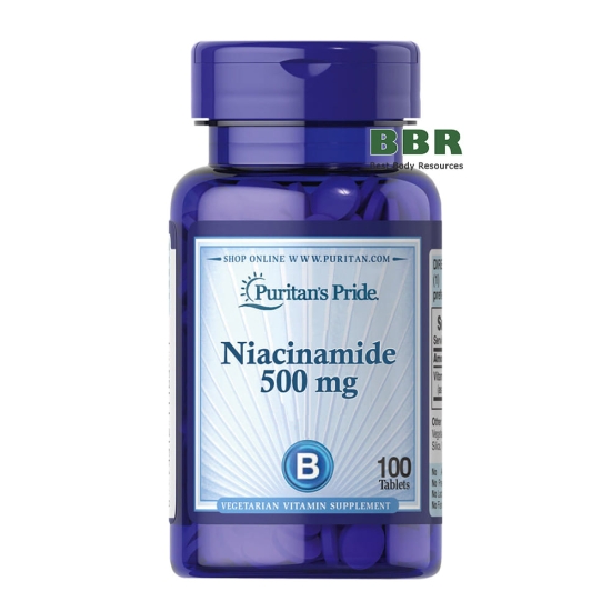 Niacinamide 500mg 100 Tabs, Puritans Pride фото