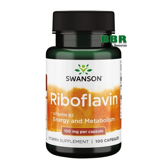 Vitamin B2 Riboflavin 100mg 100 Caps, Swanson (Caps) фото