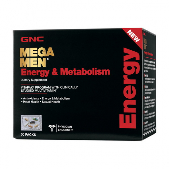 Mega Men Energy & Metabolism Vitapak 30 Packs, GNC (Packs) картинка Mega Men Energy & Metabolism Vitapak 30 Packs, GNC (Packs) фото