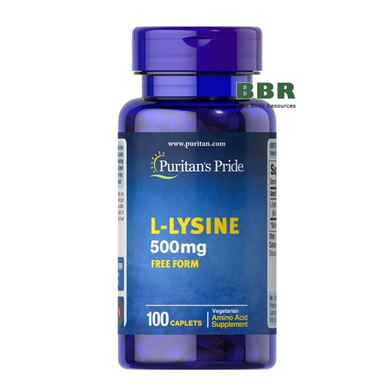 L-Lysine 500mg 100 Tabs, Puritans Pride фото