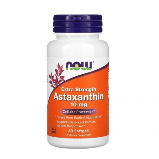 Extra Strength Astaxanthin 10mg 60 Softgels, NOW Foods фото