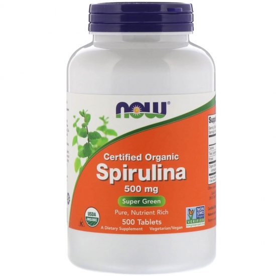 Spirulina 500mg 500 Tab, NOW Foods фото