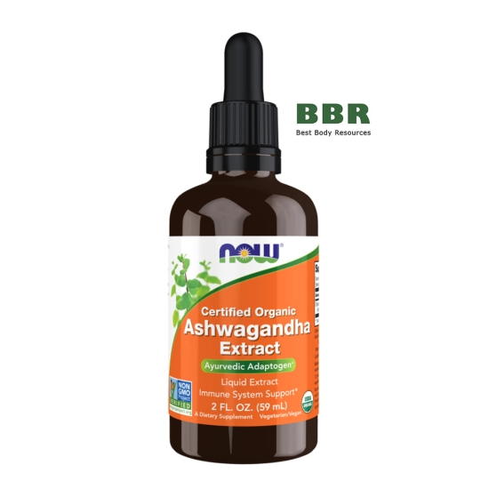 Certified Organic Ashwagandha Extract 59ml, NOW Foods фото
