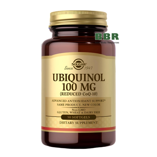 Ubiquinol 100mg Reduced CoQ-10 50 Softgels, Solgar фото