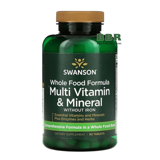 Whole Food Formula Multi Vitamin & Mineral without Iron 90 Tabs, Swanson фото