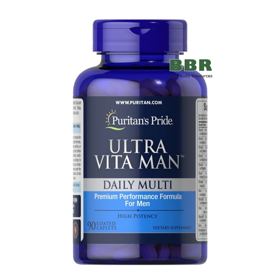 Ultra Vita Man Daily Multi Timed Release 90 Tabs, Puritans Pride фото