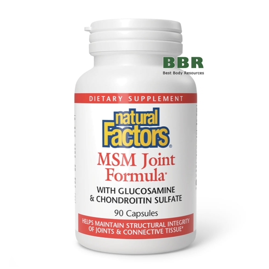 MSM Joint Formula with Glucosamine 90 Caps, Natural Factros картинка MSM Joint Formula with Glucosamine 90 Caps, Natural Factros фото