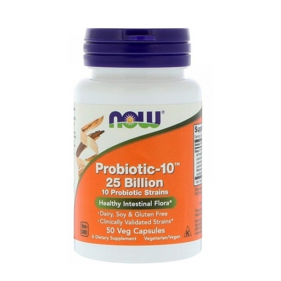 Probiotic-10 25 Billion 50 Veg Caps, NOW Foods (Veg Caps) фото