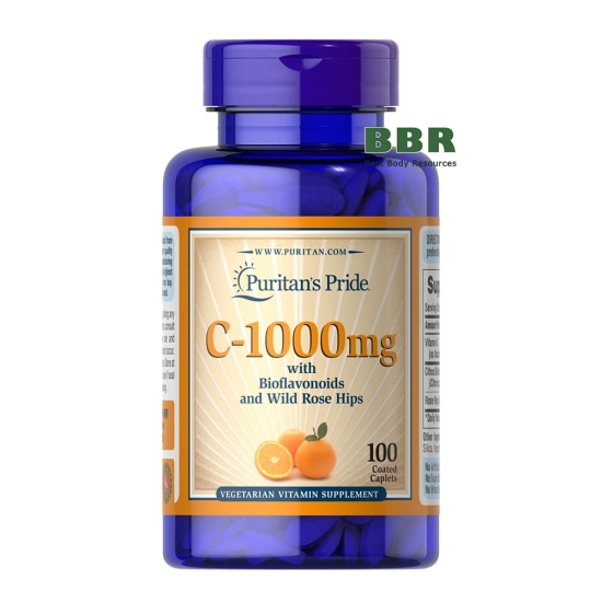 Vitamin C-1000 with Bioflavonoids and Rose Hips 100 Tabs, Puritans Pride фото