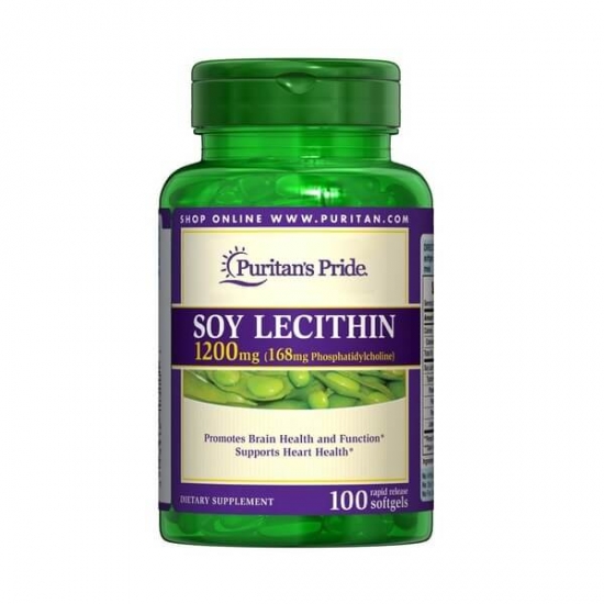 Soy Lecithin 1200mg 100 Softgels, Puritans Pride фото