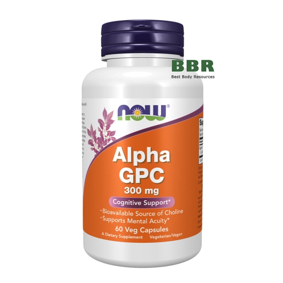 Alpha GPC 300mg 60 Veg Caps, NOW Foods фото
