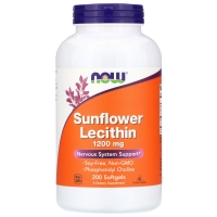 Sunflower Lecithin 1200mg 200 Softgels, NOW Foods