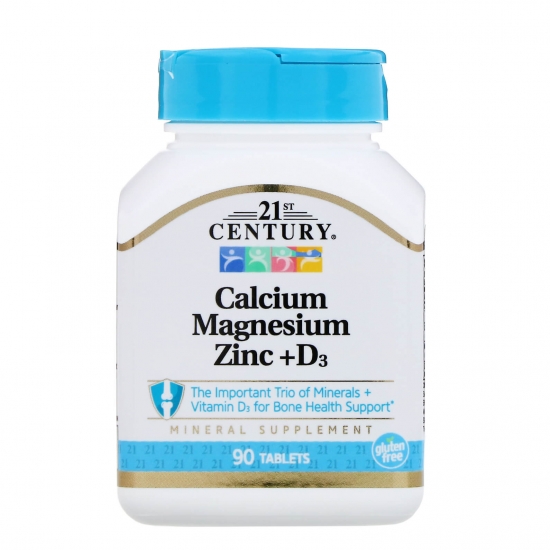 Calcium Magnesium Zinc + D3 90tab, 21st Century картинка Calcium Magnesium Zinc + D3 90tab, 21st Century фото