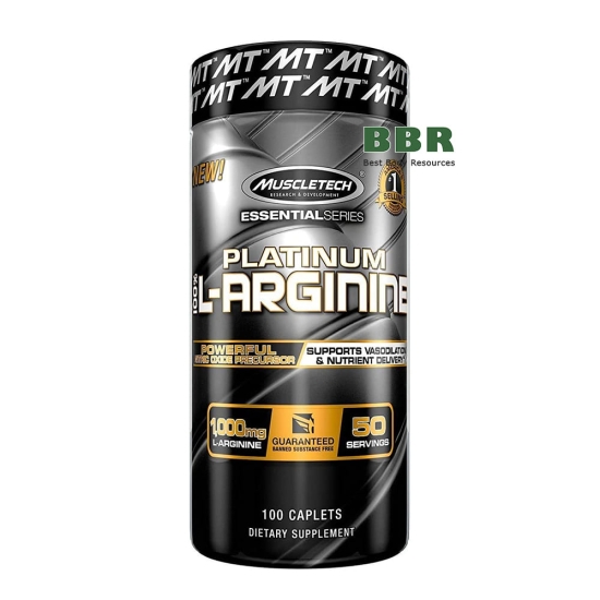 Platinum L-Arginine HCL 1000mg 100 Tabs, MuscleTech фото