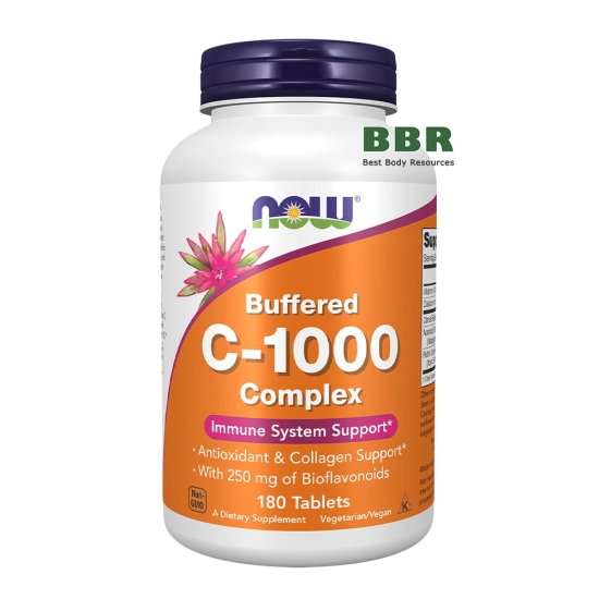 Buffered C-1000 Complex with Bioflavonoids 180 Tabs, NOW Foods фото