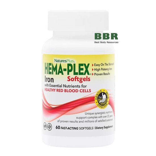 Hema-Plex 60 Softgels, Natures Plus фото