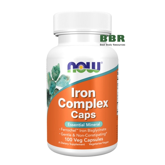 Iron Complex Caps 100 Veg Caps, NOW Foods фото