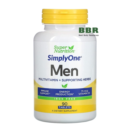 SimplyOne Men Multivitamin 90 Tabs, Super Nutrition фото