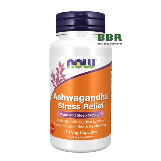 Ashwagandha Stress Relief 60 Veg Сaps, NOW Foods фото