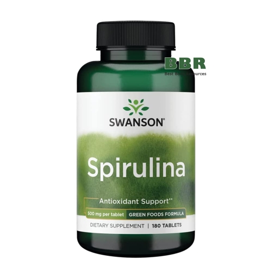 Spirulina 500mg 180 Tabs, Swanson фото