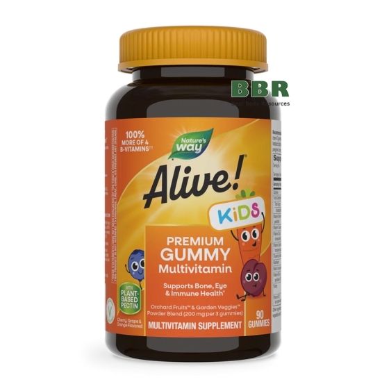 Alive Kids Premium Gummy Multivitamin 90 Gummies, Nature's Way картинка Alive Kids Premium Gummy Multivitamin 90 Gummies, Nature's Way фото