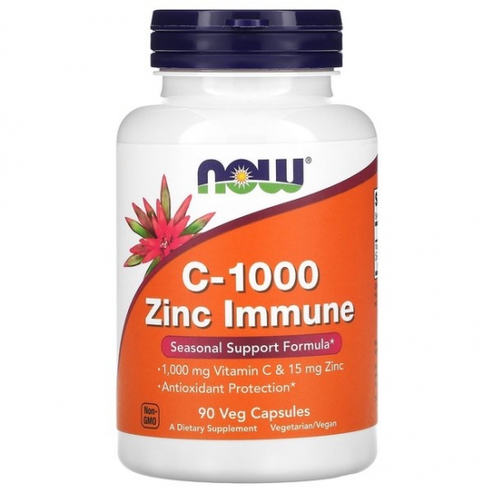 Vitamin С-1000 Zinc Immune Support 90 Caps, NOW Foods фото