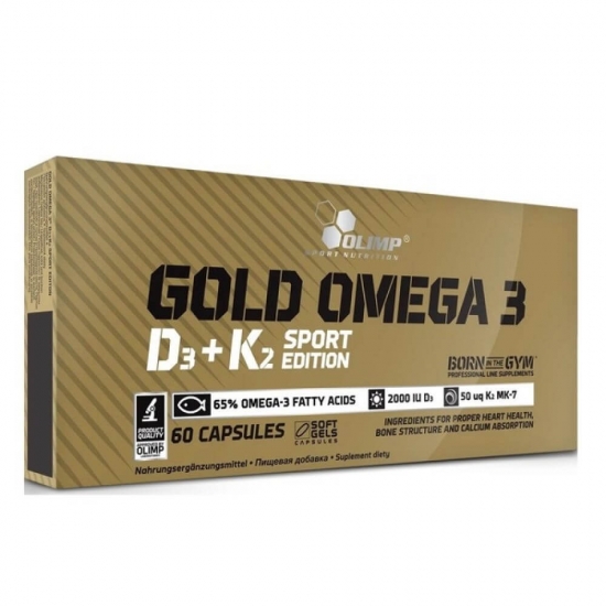 Gold Omega 3 65% D3 + K2 60 Softgels, Olimp фото