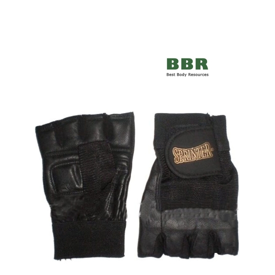 Перчатки с напульсником Кожа/Черный, Sprinter фото