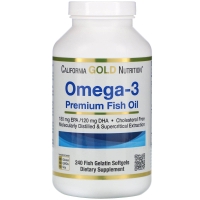 Premium Fish Oil Omega 3 240 Softgels, California GOLD Nutrition