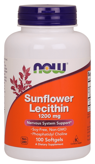 Sunflower Lecithin 1200mg 100 Softgels, NOW Foods картинка Sunflower Lecithin 1200mg 100 Softgels, NOW Foods фото