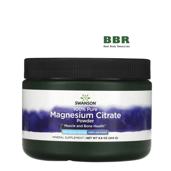 Pure Magnesium Citrate Powder 244g, Swanson фото