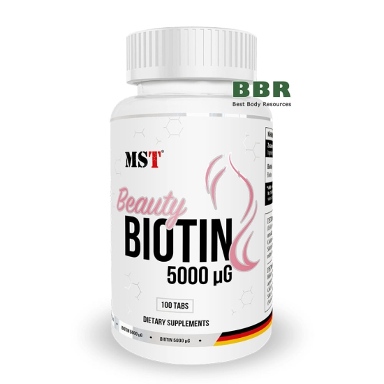 Beauty Biotin 5000ug 100 Tabs, MST фото