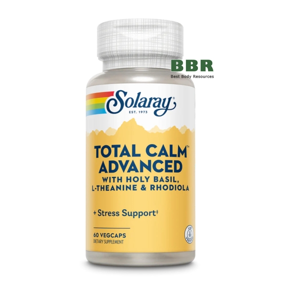 Total Calm Advanced 60 Veg Caps, Solaray фото