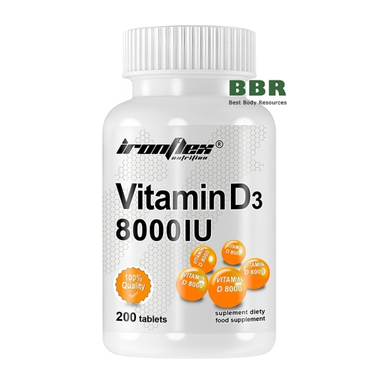 Vitamin D3 8000iu 200 Tabs, IronFlex картинка Vitamin D3 8000iu 200 Tabs, IronFlex фото