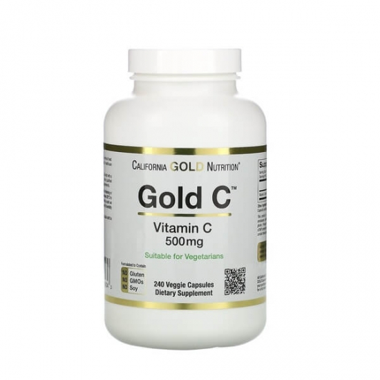 Gold Vitamin C 500mg 240 Veg Caps, California GOLD Nutrition фото