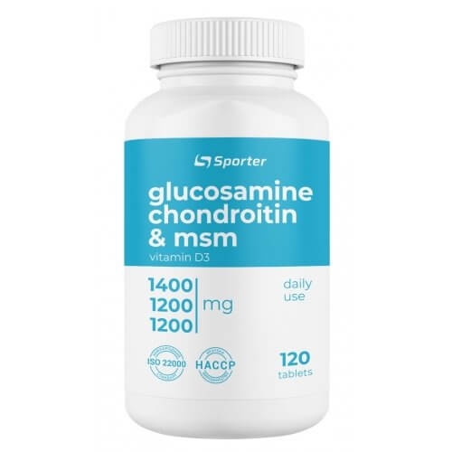 Glucosamine Chondroitine & MSM 120 Tabs, Sporter фото