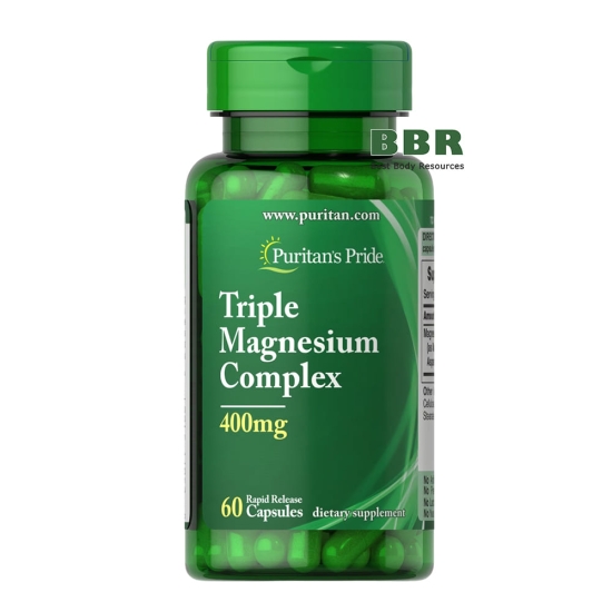 Triple Magnesium Complex 400mg 60 Caps, Puritans Pride фото