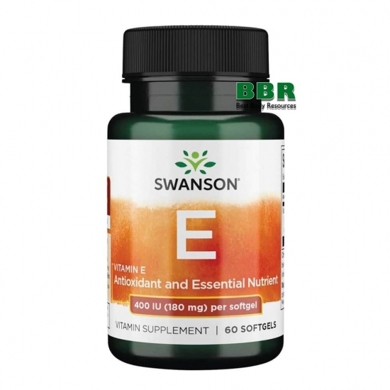 Vitamin E 400iu 180mg 60 Softgels, Swanson фото