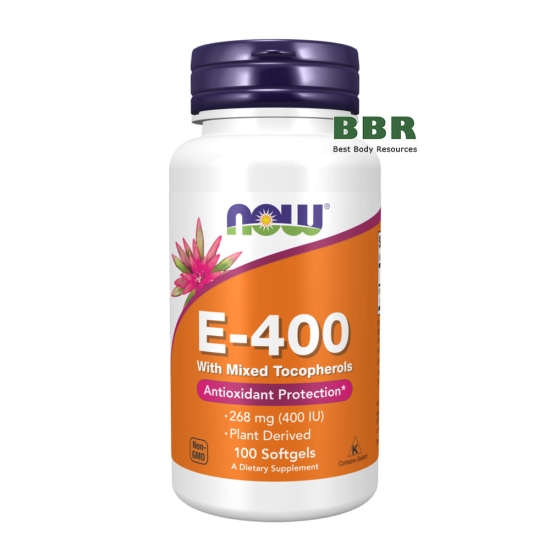 E-400 268mg 100 Softgels, NOW Foods фото
