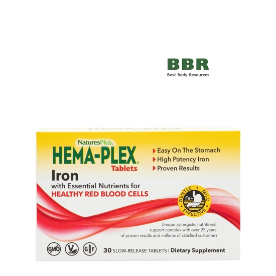 Hema-Plex 30 Tabs, Natures Plus фото