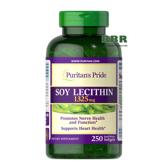 Soy Lecithin 1325mg 250 Softgels, Puritans Pride картинка Soy Lecithin 1325mg 250 Softgels, Puritans Pride фото
