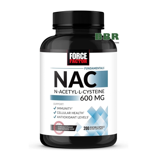 NAC N-Acetyl-L-Cysteine 600mg 200 Veg Caps, Force Factor картинка NAC N-Acetyl-L-Cysteine 600mg 200 Veg Caps, Force Factor фото