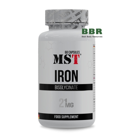 Iron Bisglycinate 21mg 60 Caps, MST картинка Iron Bisglycinate 21mg 60 Caps, MST фото