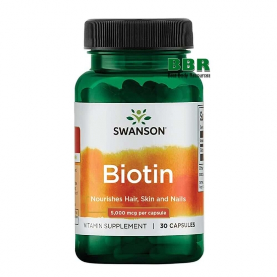 Biotin 5000mcg 30 Caps, Swanson фото