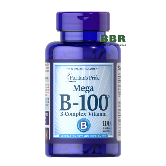 Mega B-100 B-Complex Vitamin 100 Tabs, Puritans Pride фото